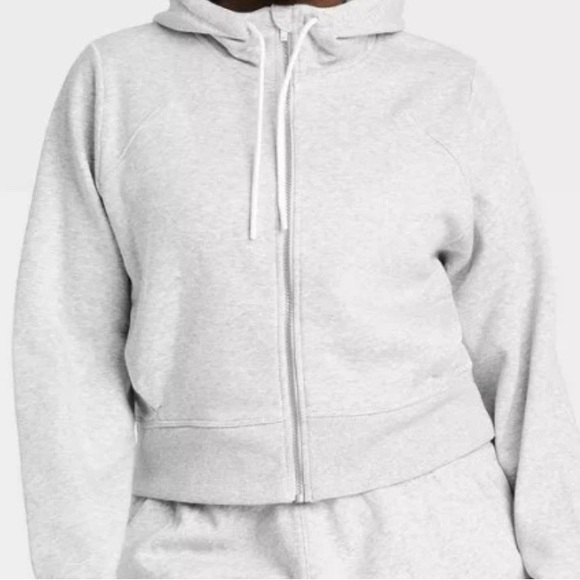 all in motion Jackets & Blazers - All in Motion Womens XXL Heather Gray Fleece Full Zip Hooded Sweatshirt